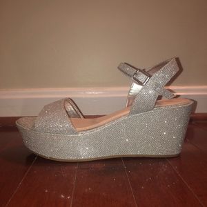 Sparkly Silver Wedge